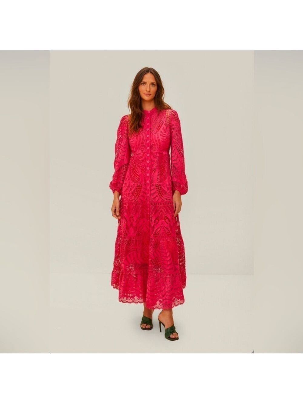 Farm Rio Pink Guipire Maxi Dress